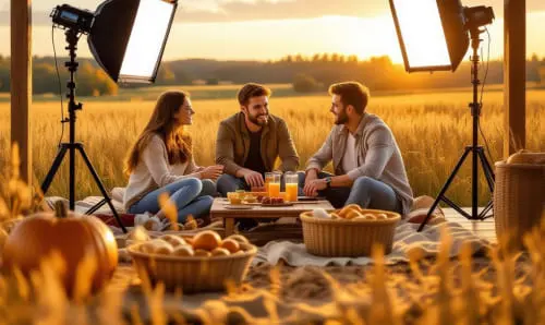 Портрет женщины с задумчивым взглядом, сидящей на стуле в студийном освещении