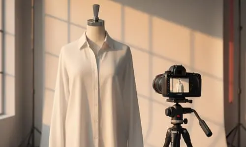 Портрет женщины с задумчивым взглядом, сидящей на стуле в студийном освещении