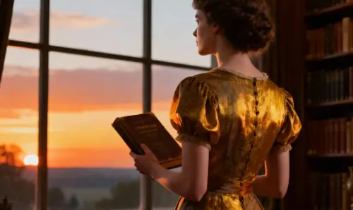 Портрет женщины с задумчивым взглядом, сидящей на стуле в студийном освещении