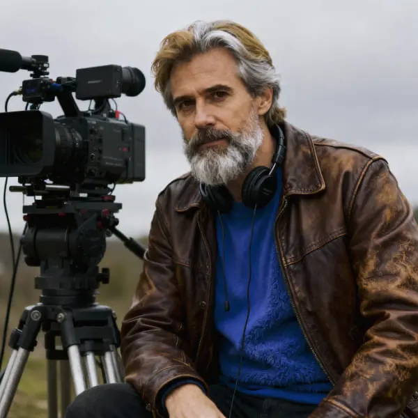 Мужчина старшего возраста с седой бородой и очками — одет в тёплую куртку и шарф, смотрит прямо в камеру на фоне зимнего леса